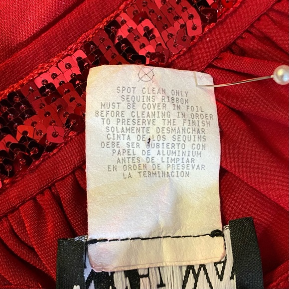 Night Way Collections Halter Sequins Embellished Dress Size Large Red - Picture 5 of 5